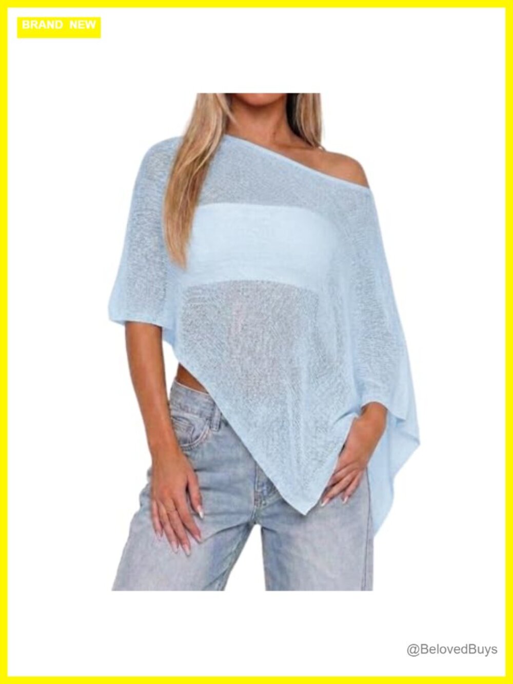 Sheer Knitted Poncho Shrug Crochet Mesh Beach Cover Up Summer Shawl